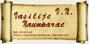 Vasilije Naumparac vizit kartica